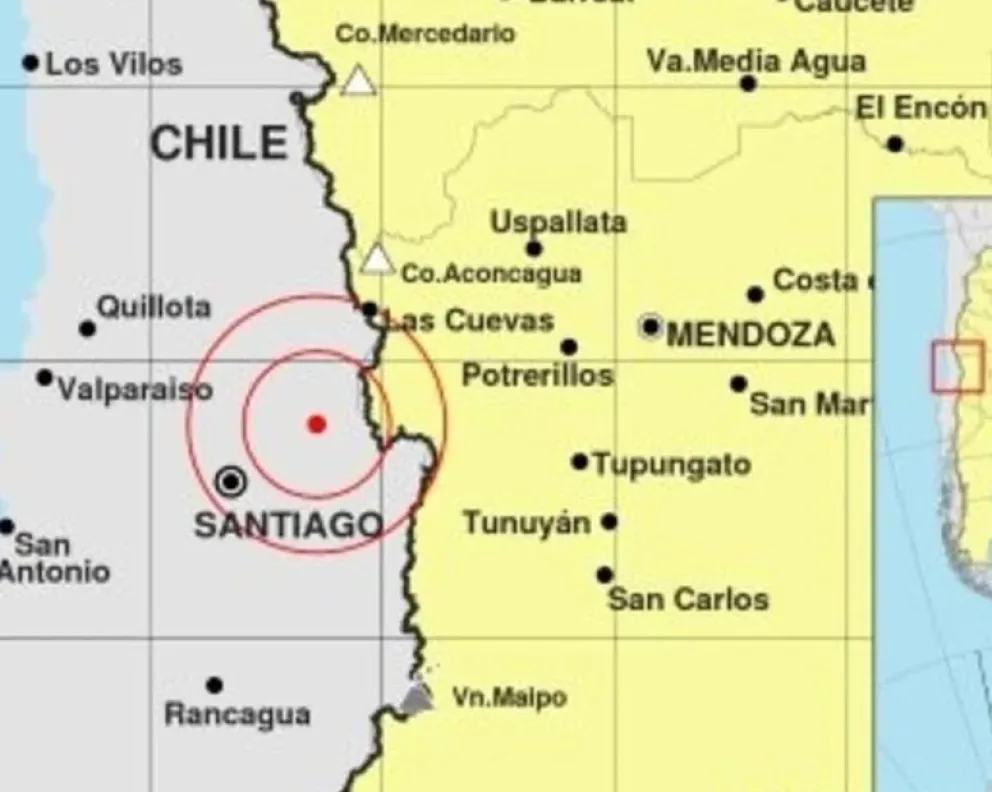 Un sismo de 5,6 grados sacudió a Chile y se sintió con fuerza en Mendoza