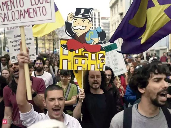 Masiva protesta en Portugal por el control de alquileres