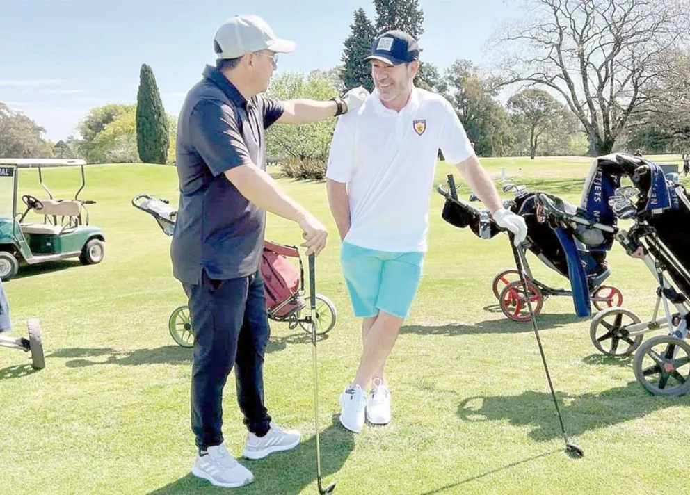 Gallardo, el Matador Salas y su reencuentro en un campo de golf