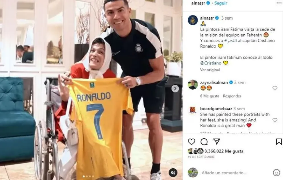 Cristiano Ronaldo abrazó a una mujer soltera en Irán y fue condenado a recibir 99 latigazos