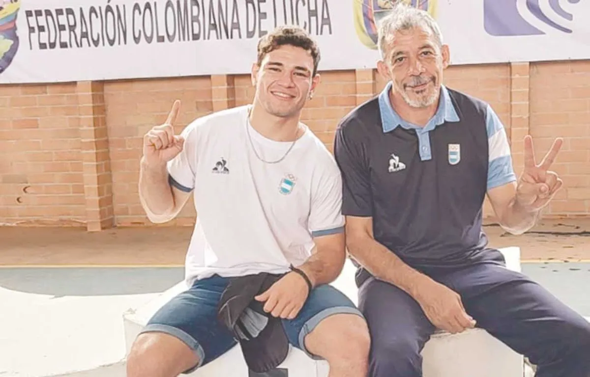 Mauricio Lovera y su entrenador Adrián Baez