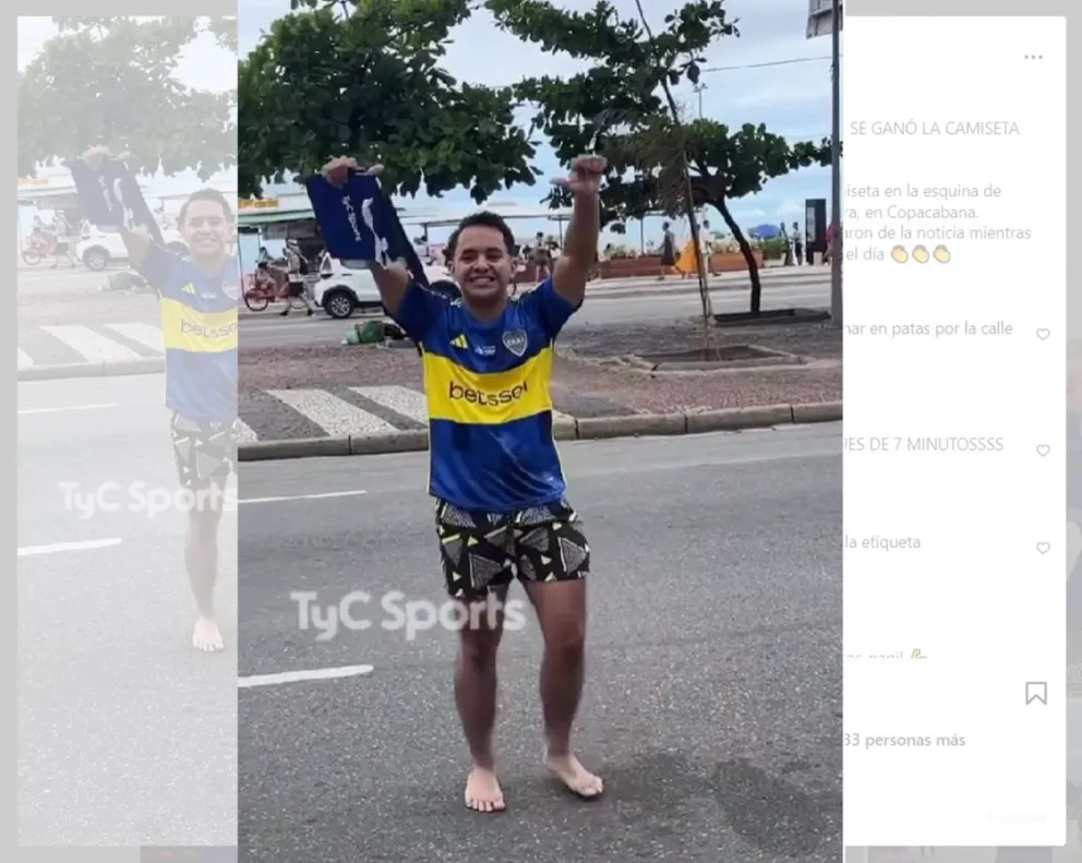 Posadeño viajó a Brasil a alentar a Boca y se ganó una camiseta 