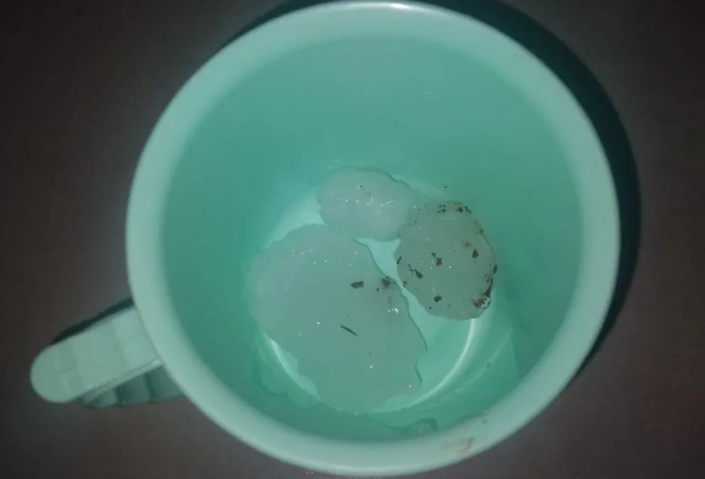 Fuerte temporal en Jardín América con caída de granizo 