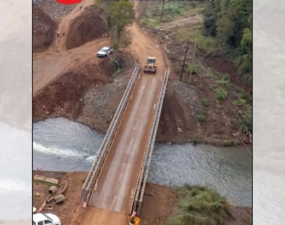 Habilitaron el tránsito en el puente provisorio sobre el arroyo Pindaytí