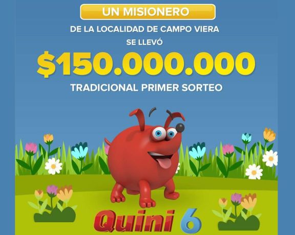 Un apostador de Campo Viera se alzó con un pozo de 150 millones de pesos con el Quini 6