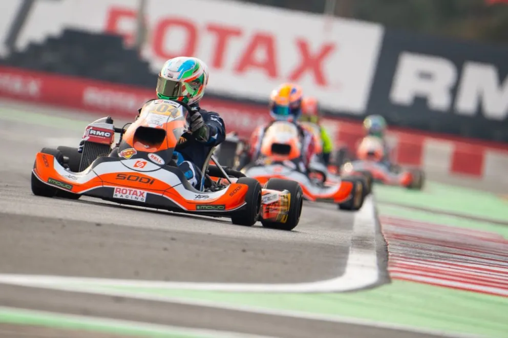 Grimaldi cumplió otro día de entrenamiento en el Mundial de karting de la Rotax en Bahréin