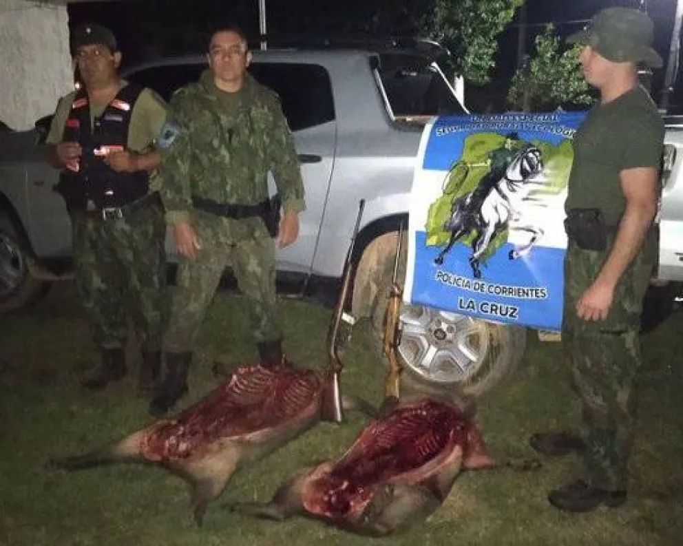 La Cruz: policía rural secuestró armas y animales silvestres faenados
