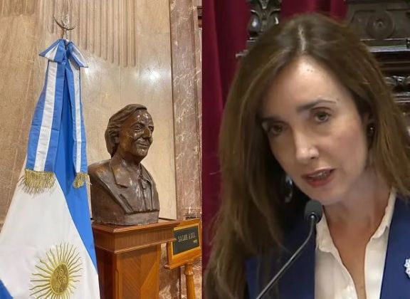Villarruel retiró un busto de Néstor Kirchner: “No fue senador, ni vicepresidente y yo no soy su viuda”