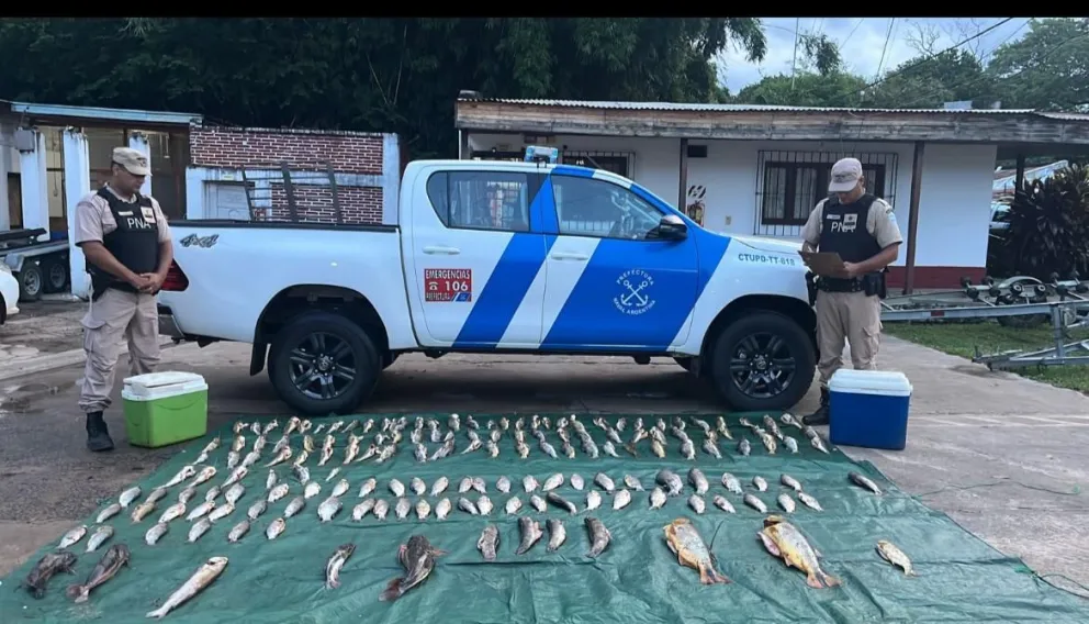 Prefectura secuestró más de 170 kilos de pescado en Ituzaingó