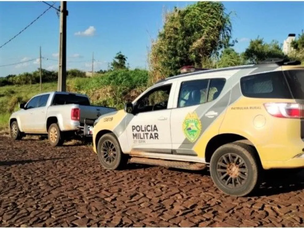 El tránsito de la camioneta robada fue frenado en territorio brasileño. //Foto: Gentileza.
