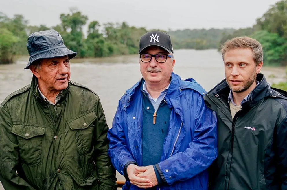 Scioli, secretario de Turismo, y el gobernador reinauguraron la semana pasada las pasarelas de la Garganta del Diablo.