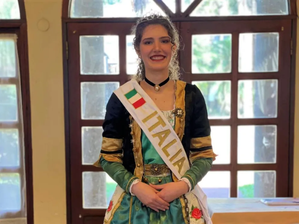 Evelyn Sonza, reina de la colectividad italiana. //Foto: Colectividad Italiana de Oberá.