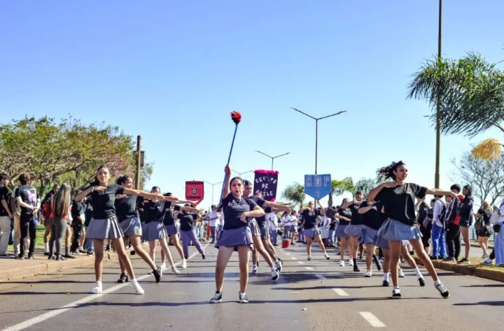 Se realizó la segunda prueba piloto de la Estudiantina en el cuarto tramo de la Costanera. Foto: Víctor Hugo Paniagua 
