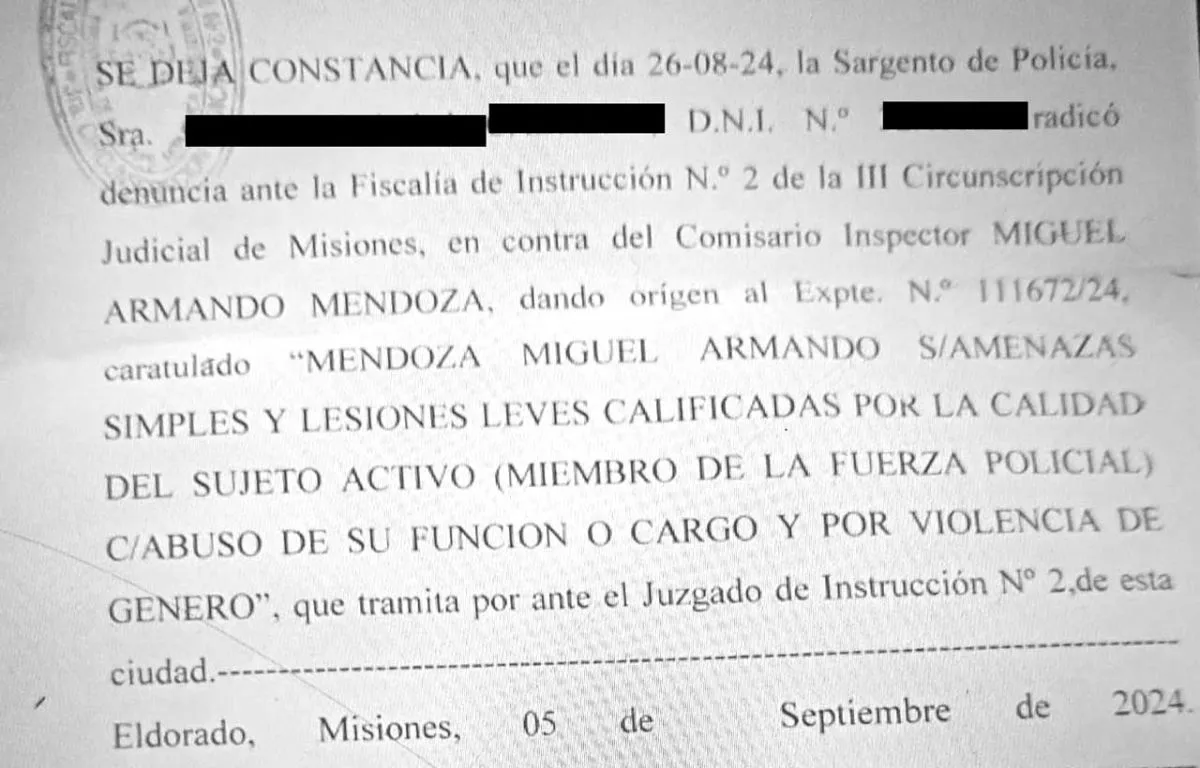 Denunciado por violencia hacia una sargento