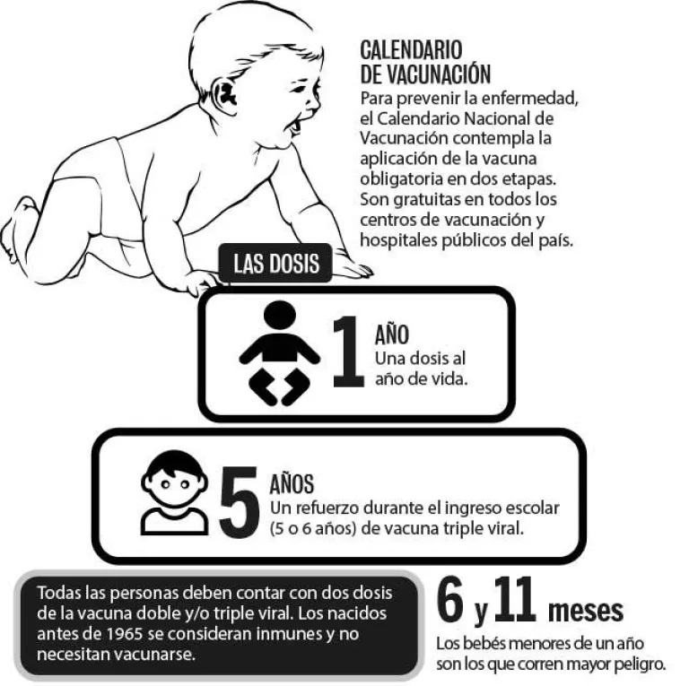 Sarampi&oacute;n. Calendario de vacunaci&oacute;n