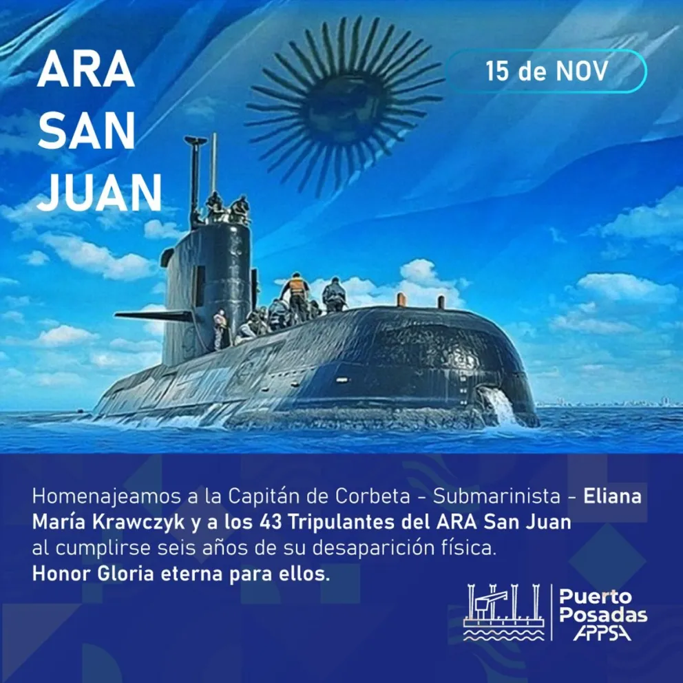 Homenajearon a los 44 tripulantes del ARA San Juan