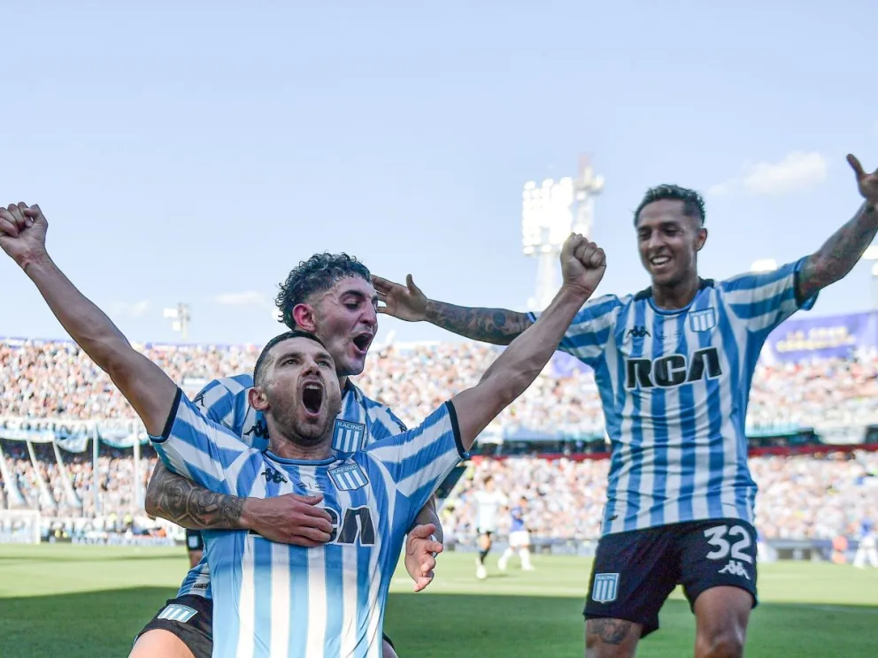 Maravilla, autor de uno de los goles que le dio el triunfo a Racing. //Foto: AP.