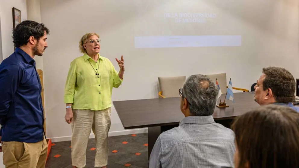 Viviana Rovira, presidenta del Imibio, invitó a trabajar juntos en el cuidado de la biodiversidad de Misiones. Foto: Víctor Paniagua