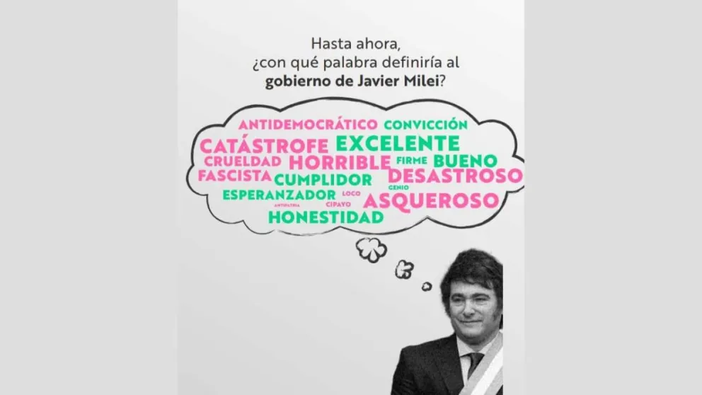 La consultora Zuban Córdoba preguntó sobre el primer año y cómo definen en una palabra al presidente Milei.