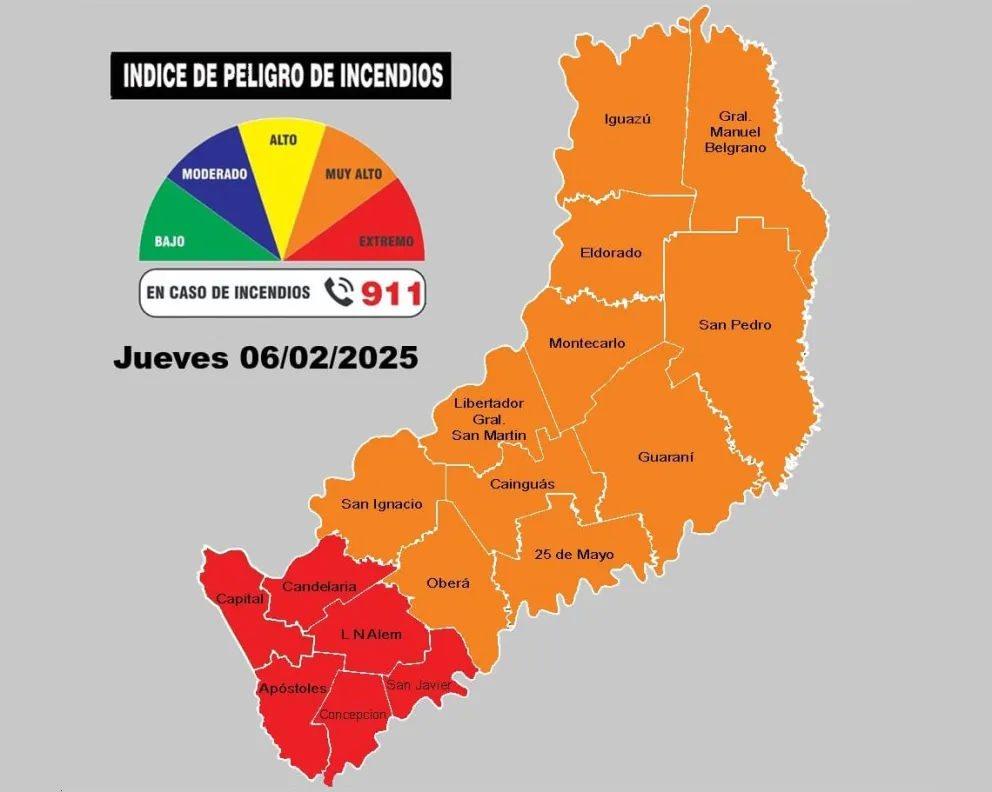 Misiones en alerta roja por índice extremo de incendios imagen-6