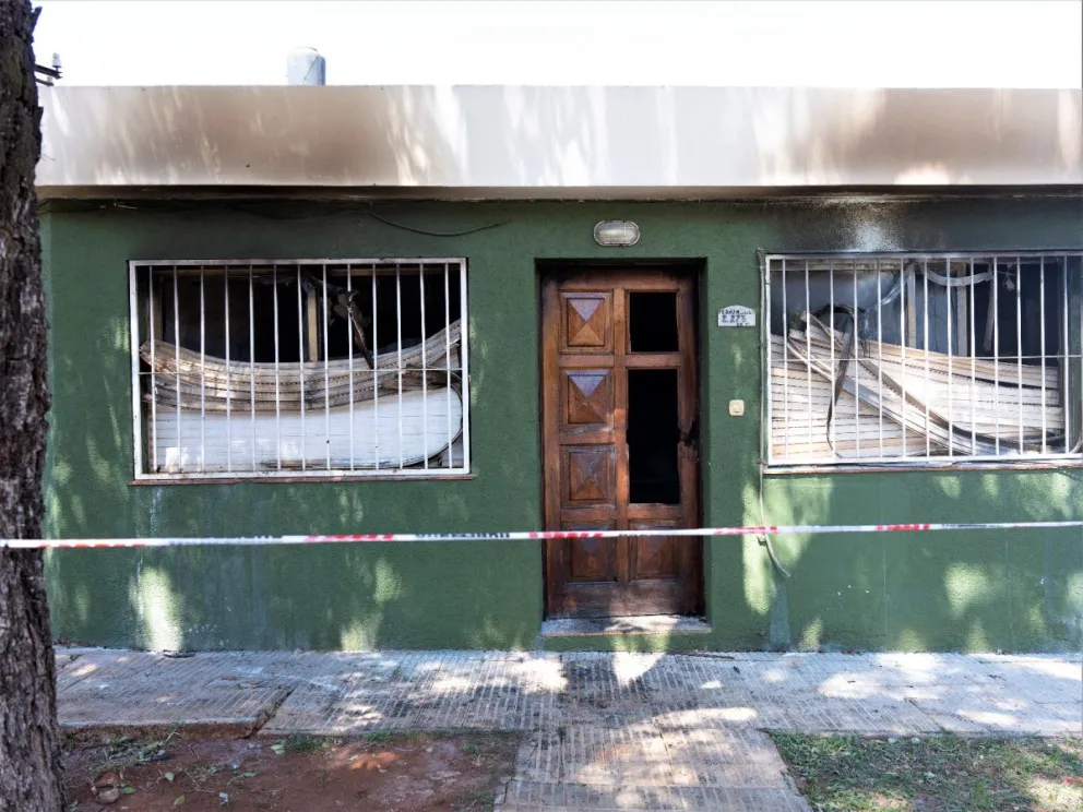 La escena del crimen, en el barrio posadeño. //Foto: Marcelo Rodríguez.