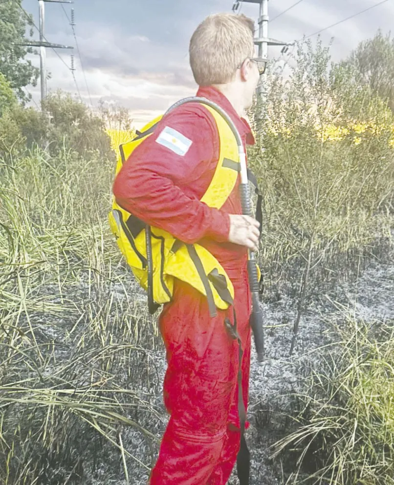 Fernando Marek, bombero.
 Foto: gentileza