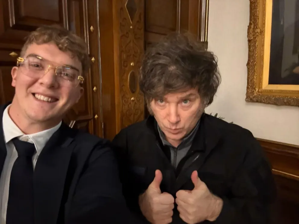 Hyden Davis y Javier Milei, tras la reunión del pasado 30 de enero. / Foto: Vía X.com