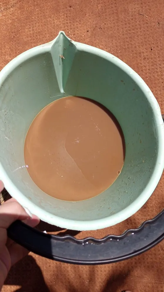 El agua comenzó a salir turbia de las canillas. Foto: Carli Bordin (facebook). 