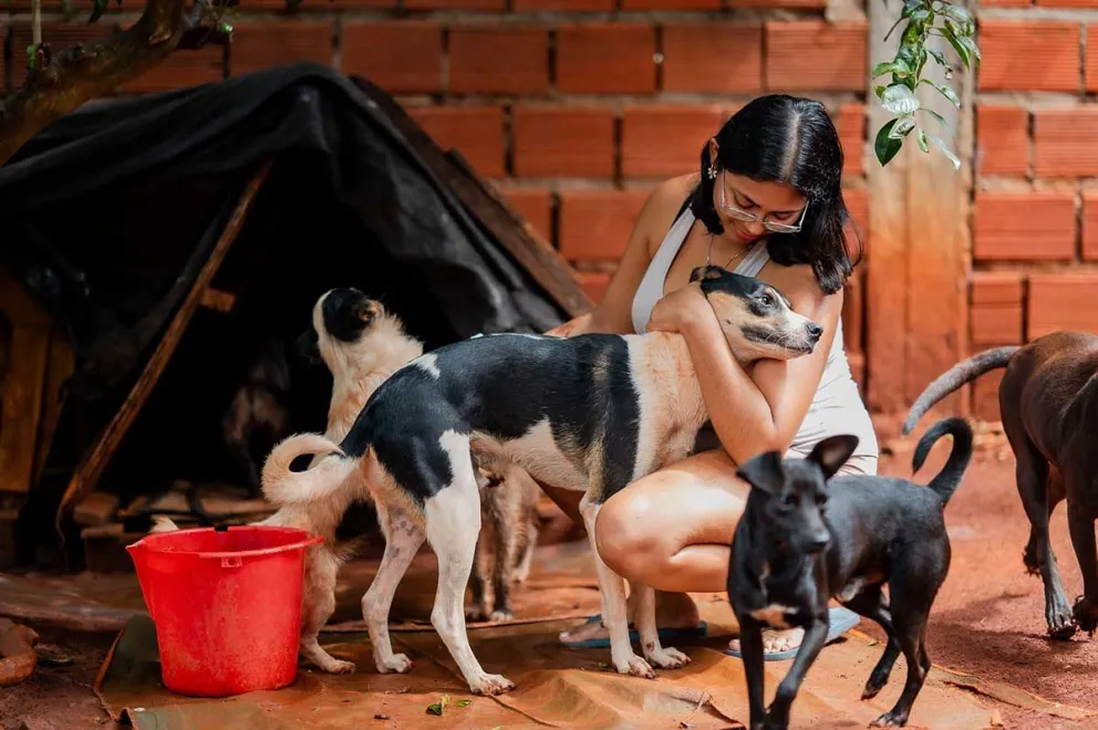 Semanalmente deben costear están los 40 kilos de alimentos para perros y gatos y otros gastos.  Fotos: Joaquín Galiano