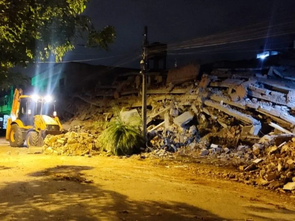 El derrumbe sucedió anoche. //Foto: Gentileza.