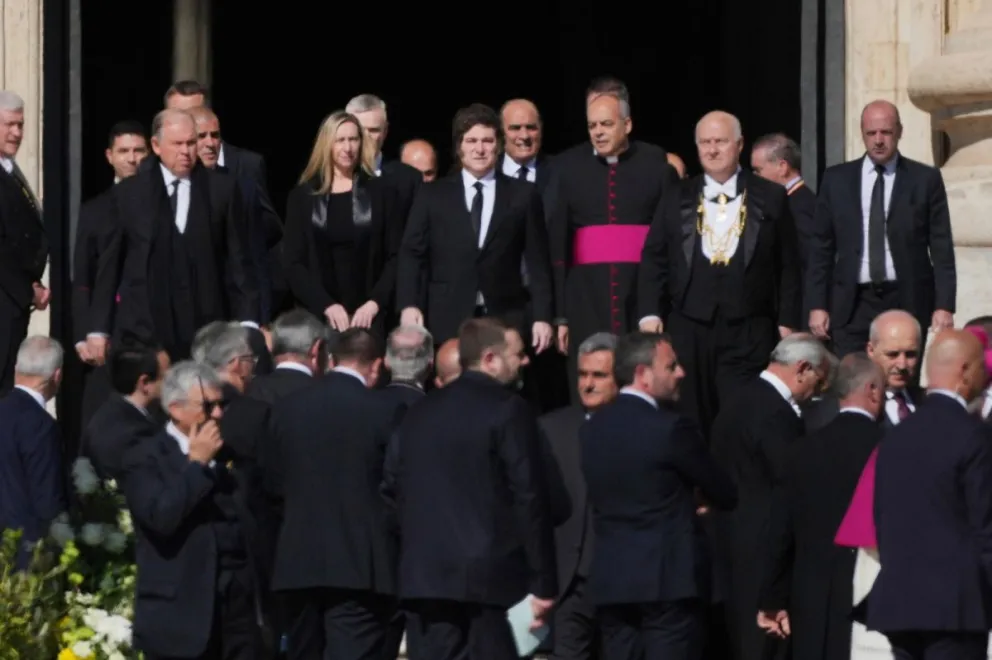 Milei participó en el funeral de Francisco. //Foto: AP.
