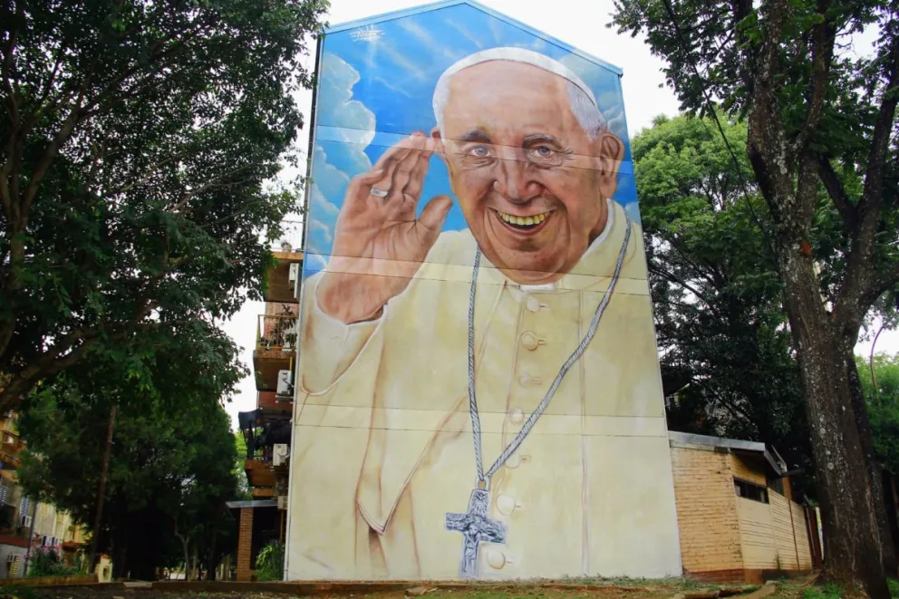 El mural homenajea al papa Francisco. Fotos. Guadalupe de Souza