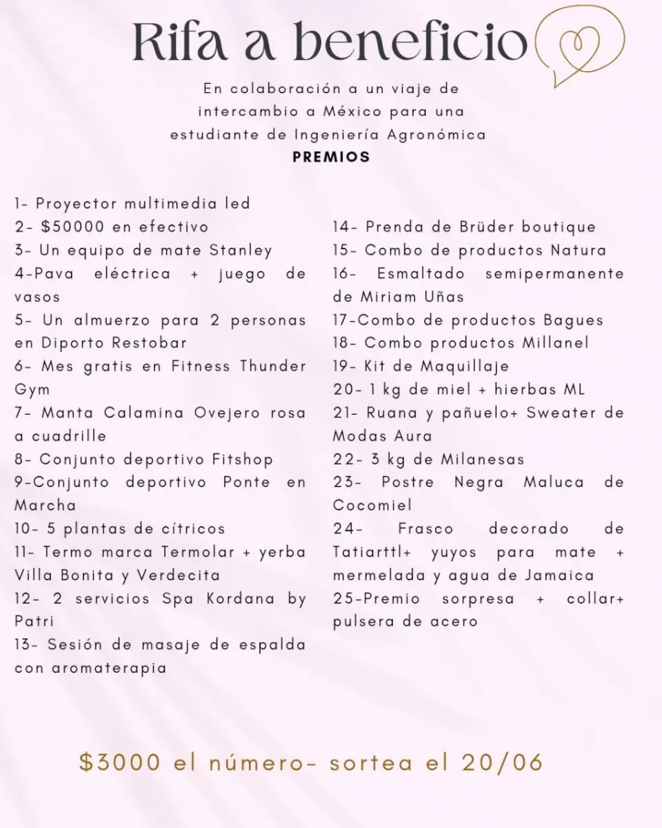 Estudiante de agronomía organiza una rifa para cubrir los gastos de su viaje de intercambio a México imagen-11