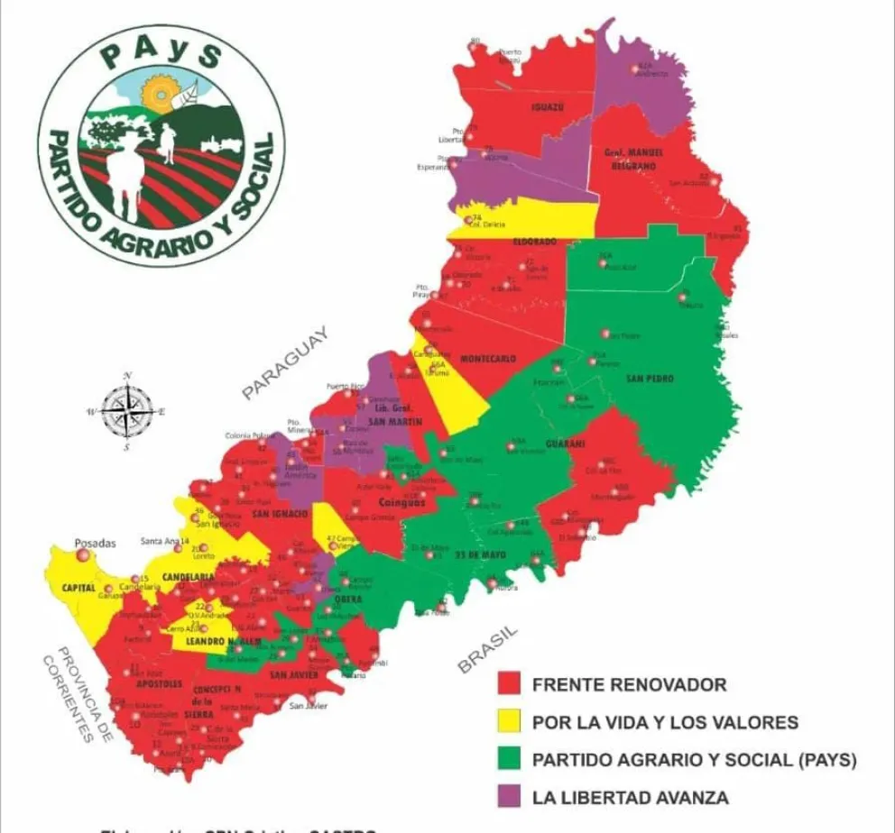 Cristian Castro elaboró un mapa para graficar el respaldo al Pays. 
