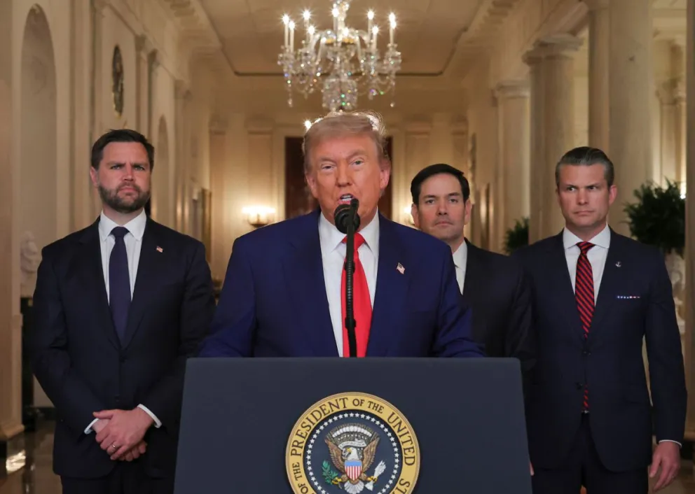 El presidente de Estados Unidos, durante el anuncio. //Foto: AP.