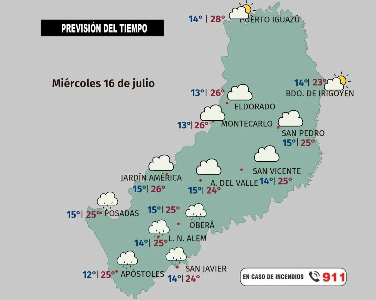 Aumento de nubosidad, lluvias y descenso térmico para este miércoles imagen-8