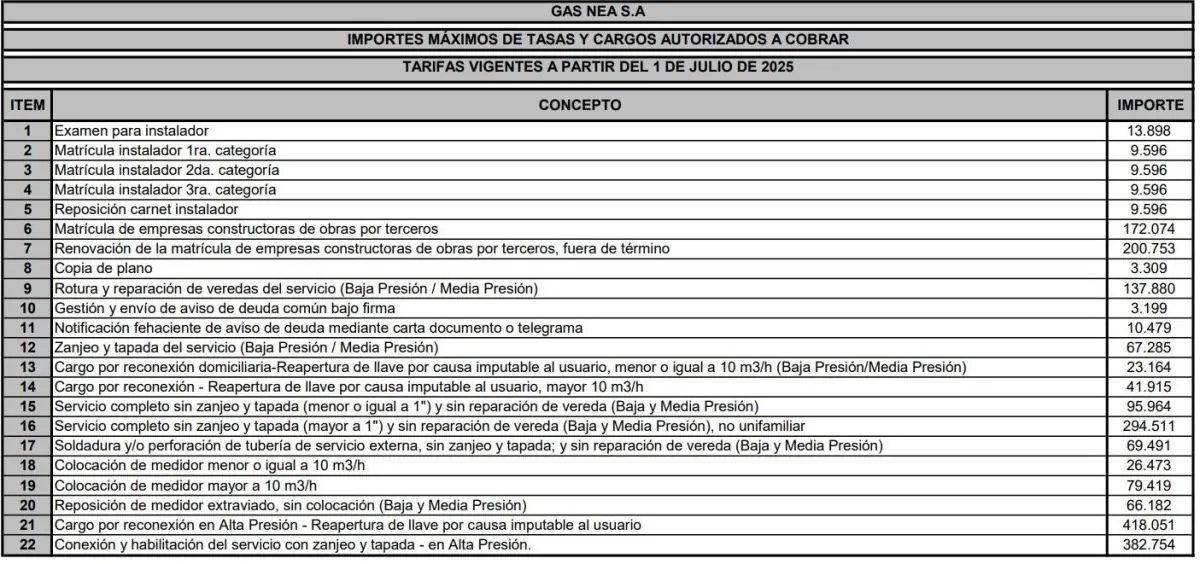 Conocé las nuevas tarifas de Gas Nea imagen-8