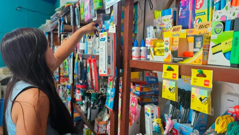 Aseguran que las compras que se registran son de artículos como cuadernos, carpetas y lápices. Foto: Esteban González