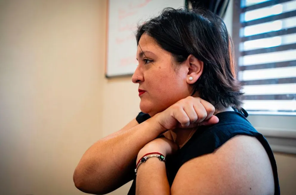 Jara explicó cómo Soledad fue asesinada con el antebrazo de Cardozo. Foto: Marcelo. Rodríguez