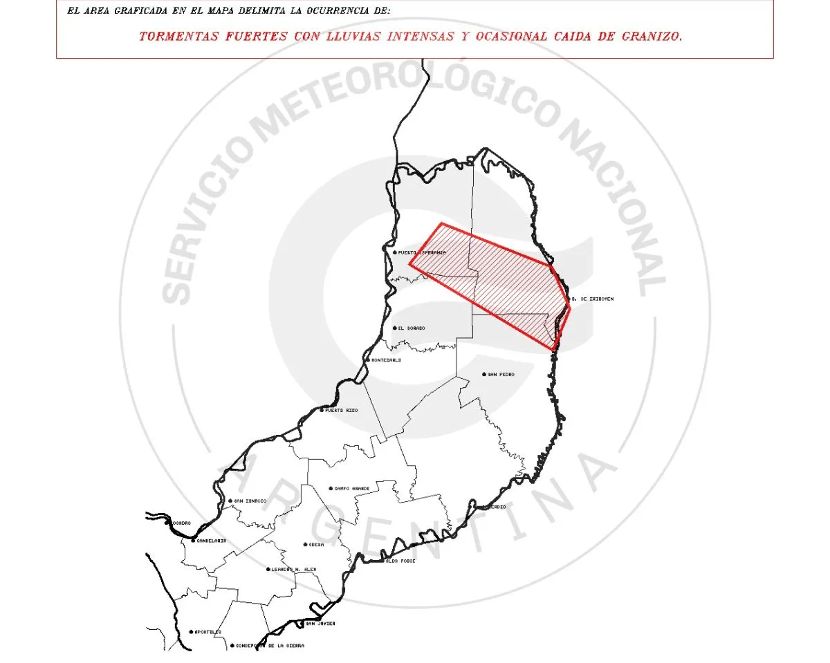 Lluvias intensas, ráfagas y posible granizo: emitieron alerta amarilla para Misiones - Image 2