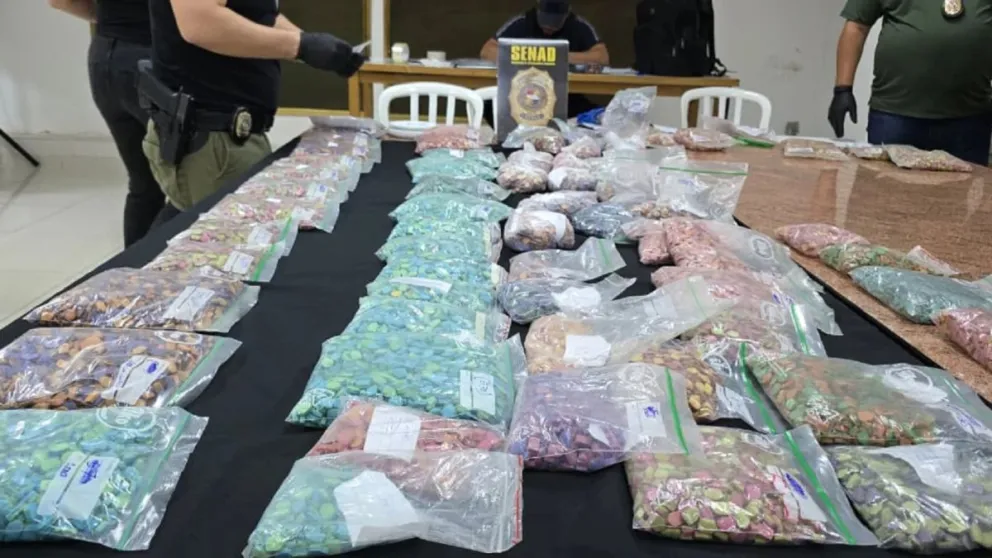 La droga incautada por los agentes de la Senad.