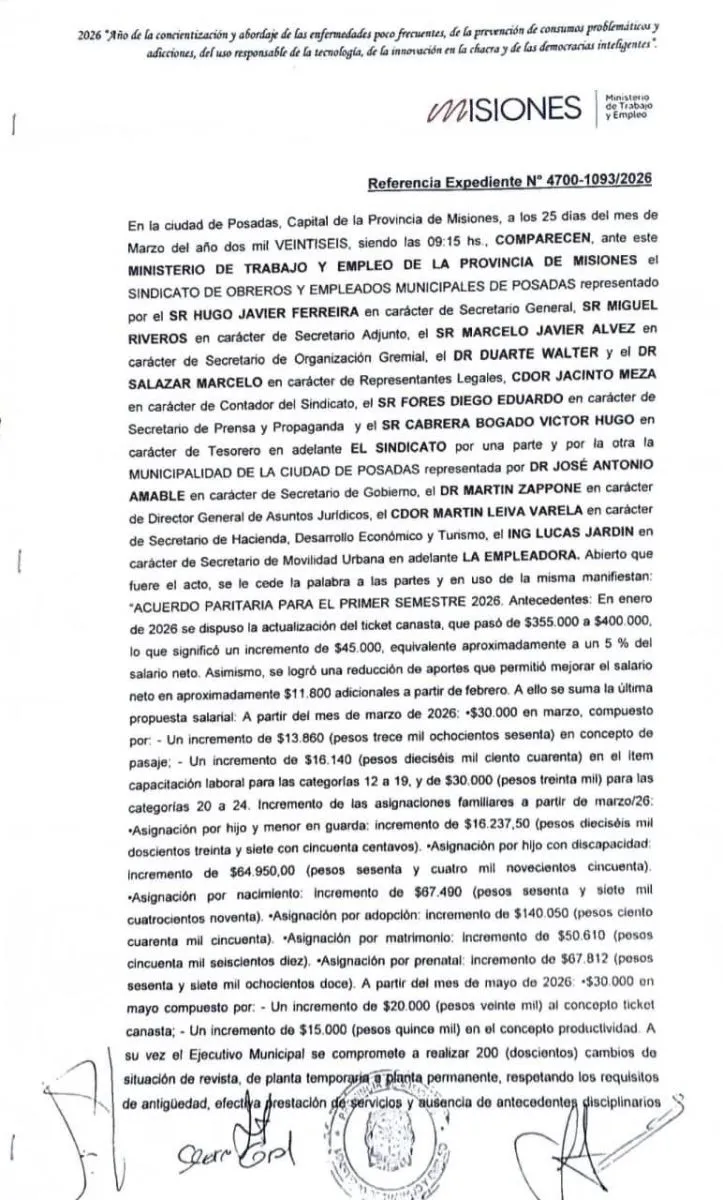 El Soemp acordó un aumento salarial en dos tramos y el pase a planta de 200 trabajadores imagen-7