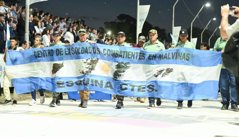 Los veteranos correntinos se hicieron presente en el acto central realizado en Ituzaingó. Fotos: Matías Sánchez