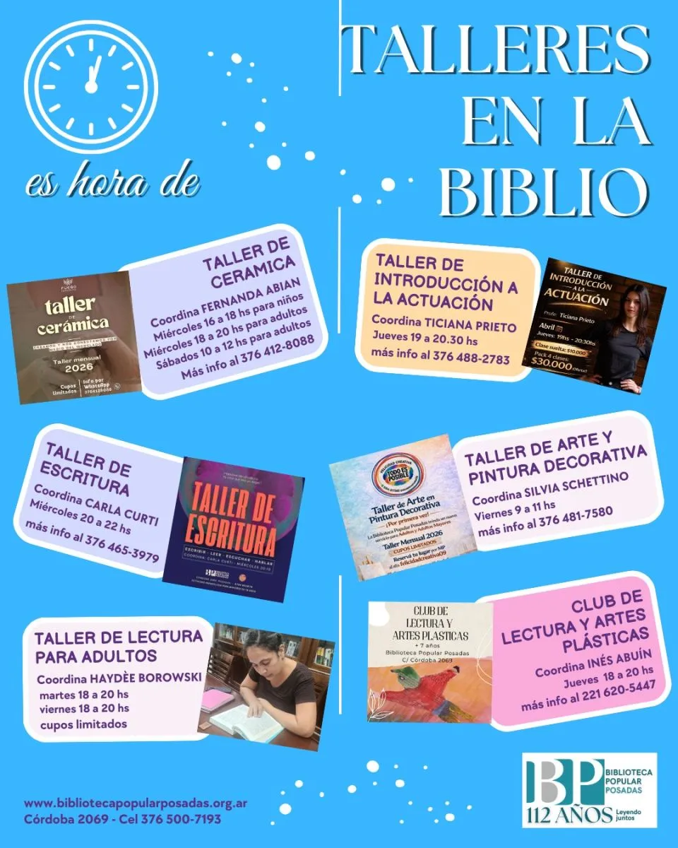 La Biblioteca Popular Posadas con nuevos talleres y actividades en ...