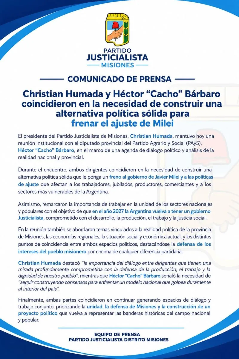 Humada y Bárbaro avanzan en una agenda común para construir una alternativa política en Misiones imagen-6