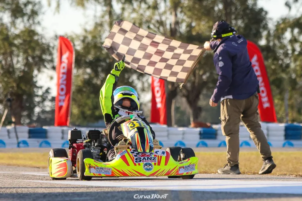 Diego Sanz ganó el Súper Heat en la Mini. Foto gentileza: Curva 1 kart