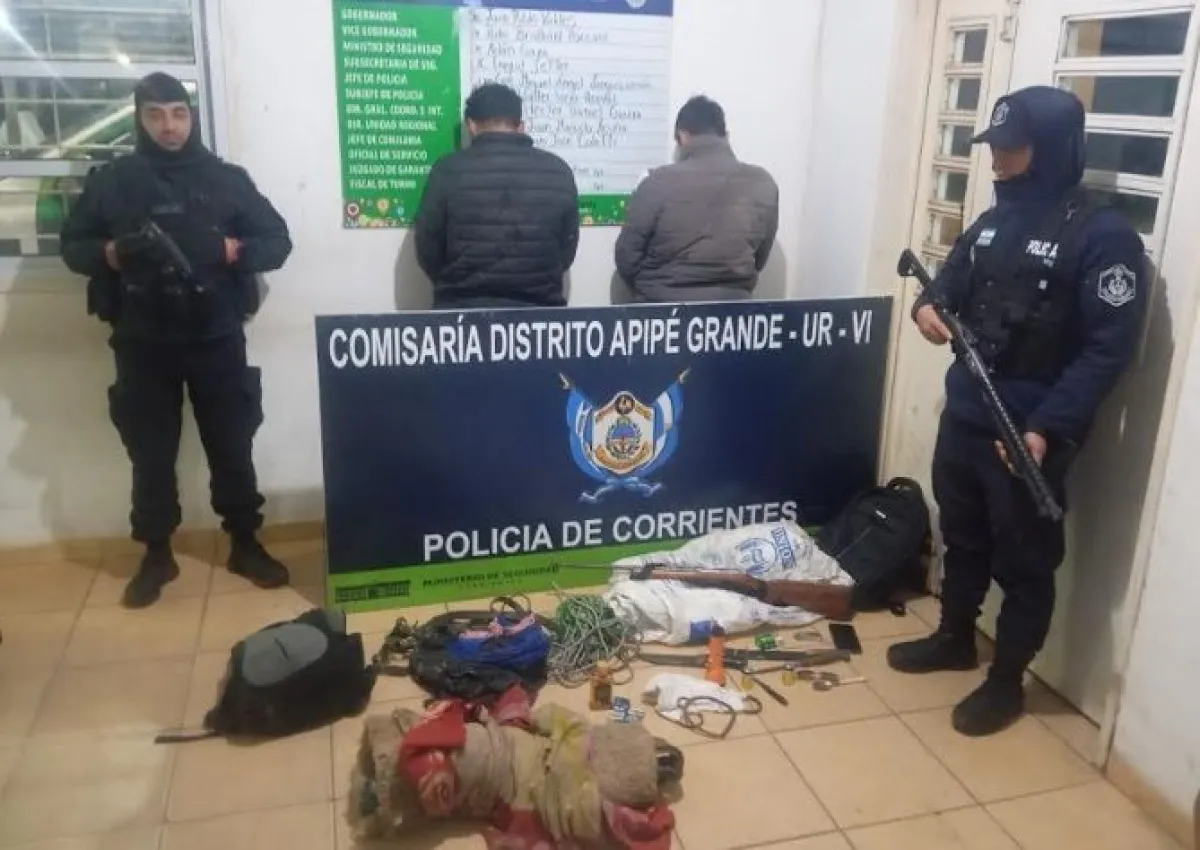 Isla Apipe: demoran a dos personas con arma de fuego y elementos de caza