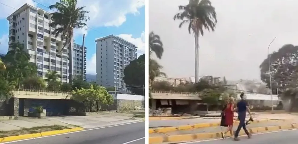 El Caribe venezolano fue sacudido por dos fuertes terremotos con apenas 39 segundos de diferencia, de magnitud 7.2 y 7.5 respectivamente. Así lucían dos edificios en La Guaira, reducidos a polvo tras la sacudida.