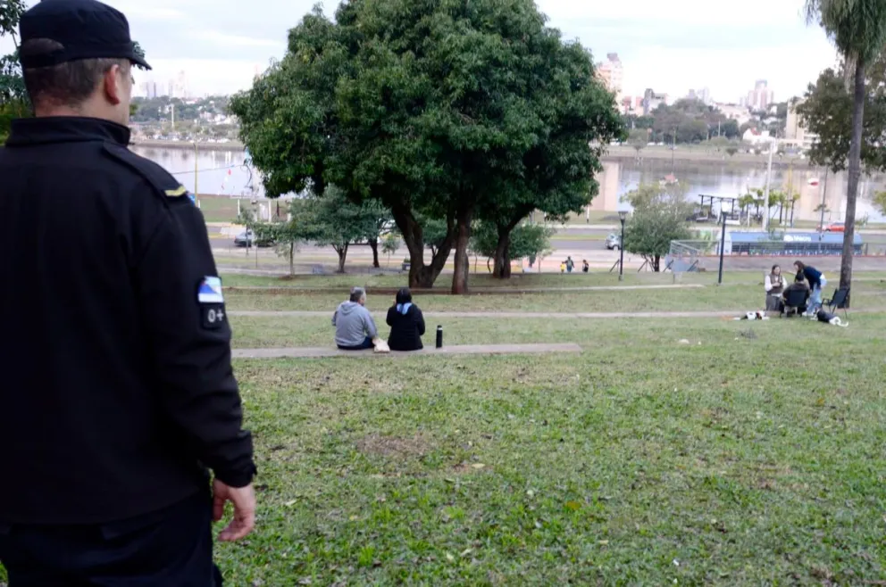 El patrullaje permanente reforzó la tranquilidad del lugar. Fotos: Julián Grondona