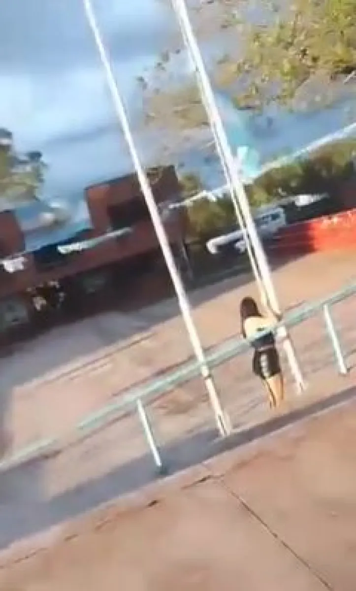 Insólito: una joven robó la bandera del mástil municipal en 9 de Julio